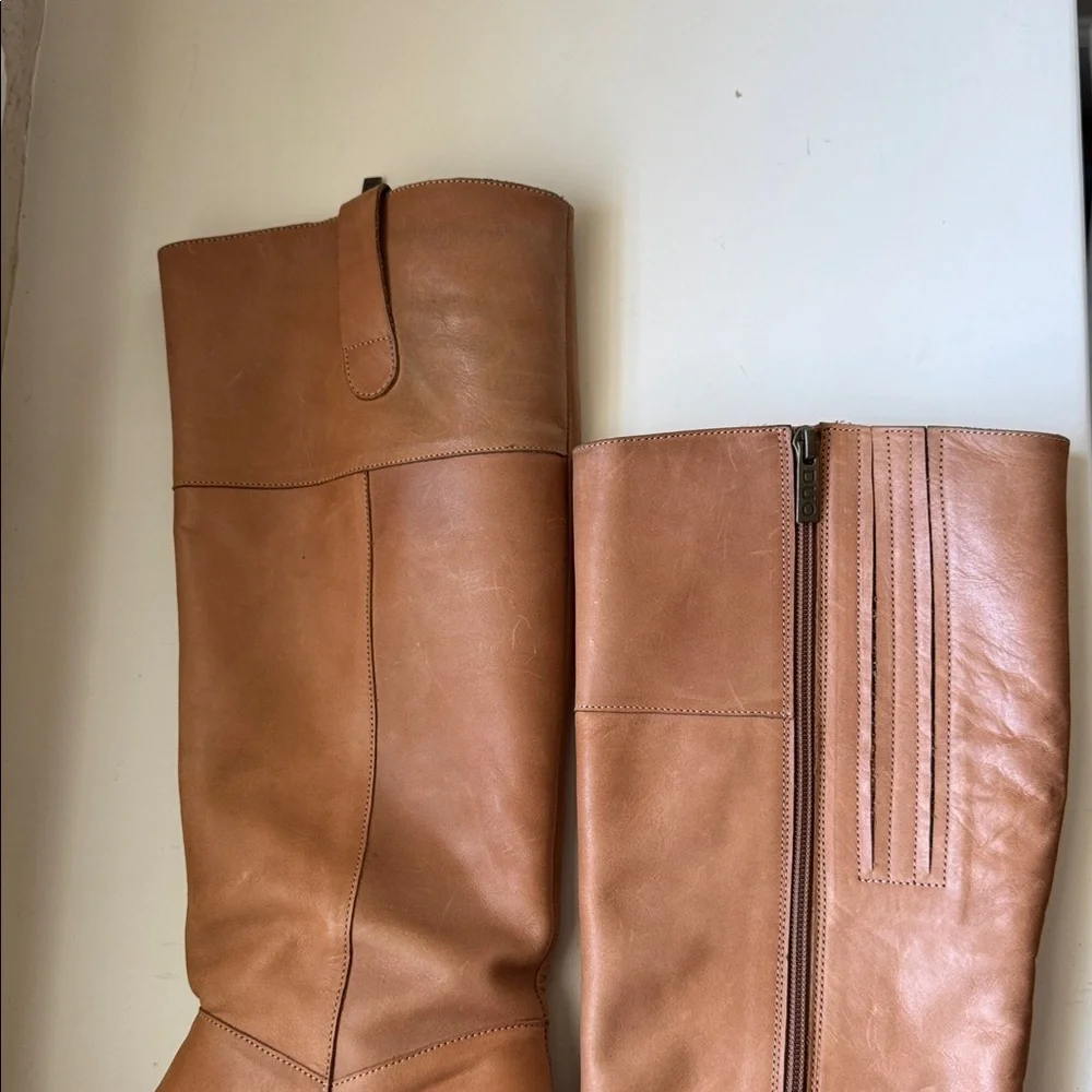 Duo Tan Leather Knee-High Boots